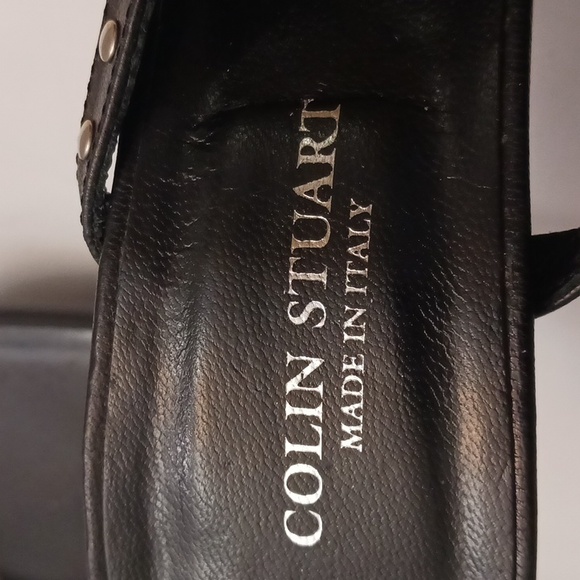 Colin Stuart size 7 1/2 B women's black ankle strap high heels shoe. - Picture 14 of 17